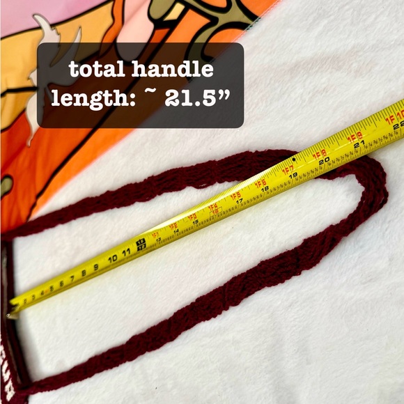 Hand-made Knit Crochet ‘Nicaragua’ Knit Maroon Wine Red Shoulder Crossbody Bag - Picture 12 of 12